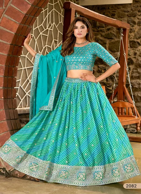 Blue Colour Tabby Silk Print Lehenga Choli Bulk Orders In India Mehvish Vol 28 By Dani 2082
